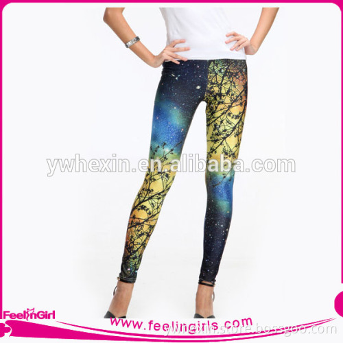 2016 No MOQ Fashion Sunset Tree Starry Galaxy Leggings Women